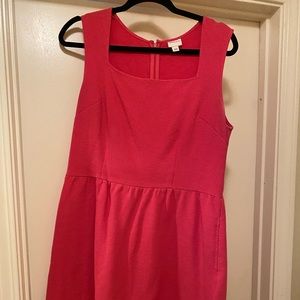 Square Neck Pink Dress with Semi Full Skirt